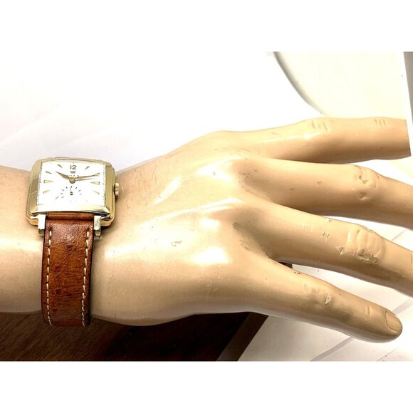 Rolex Precision 4645 Watch Vintage Swiss Automatic 14k Gold Case White Dial 31mm - Picture 4 of 16